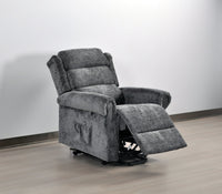 Kingsbury Light Grey Fabric Rise & Recline Mobility Chair - Furniture Instore