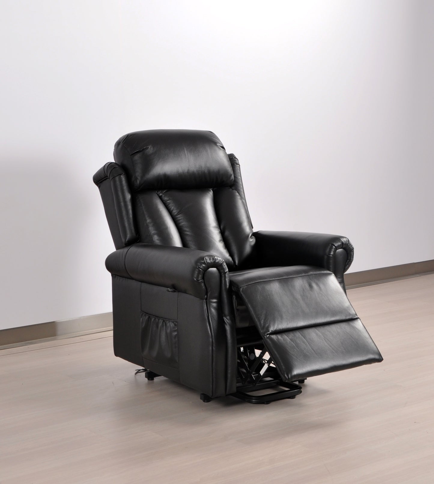 Hunson Genuine Leather Black Rise & Recline Mobility Chair