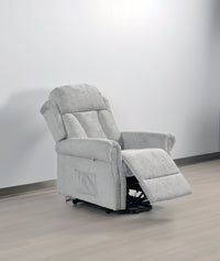 Hunson Light Grey Fabric Rise & Recline Mobility Chair - Furniture Instore