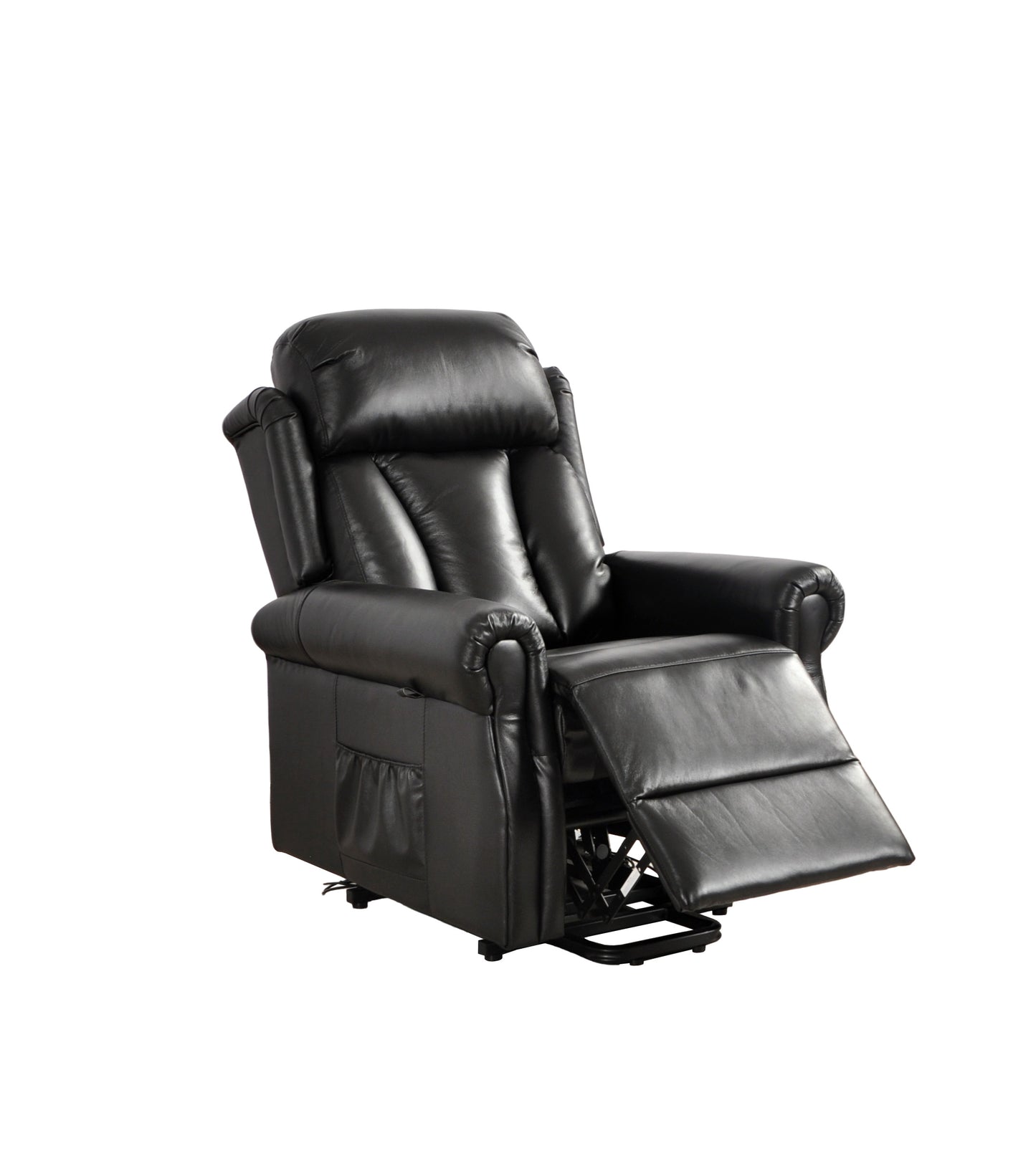 Hunson Genuine Leather Black Rise & Recline Mobility Chair