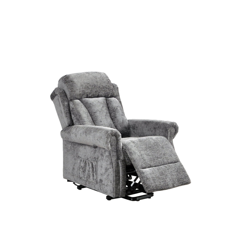 Hunson Grey Fabric Rise & Recline Mobility Chair - Furniture Instore