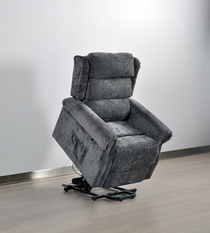Kingsbury Light Grey Fabric Rise & Recline Mobility Chair