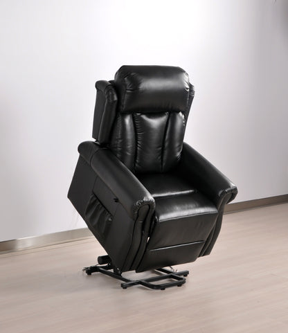 Hunson Genuine Leather Black Rise & Recline Mobility Chair