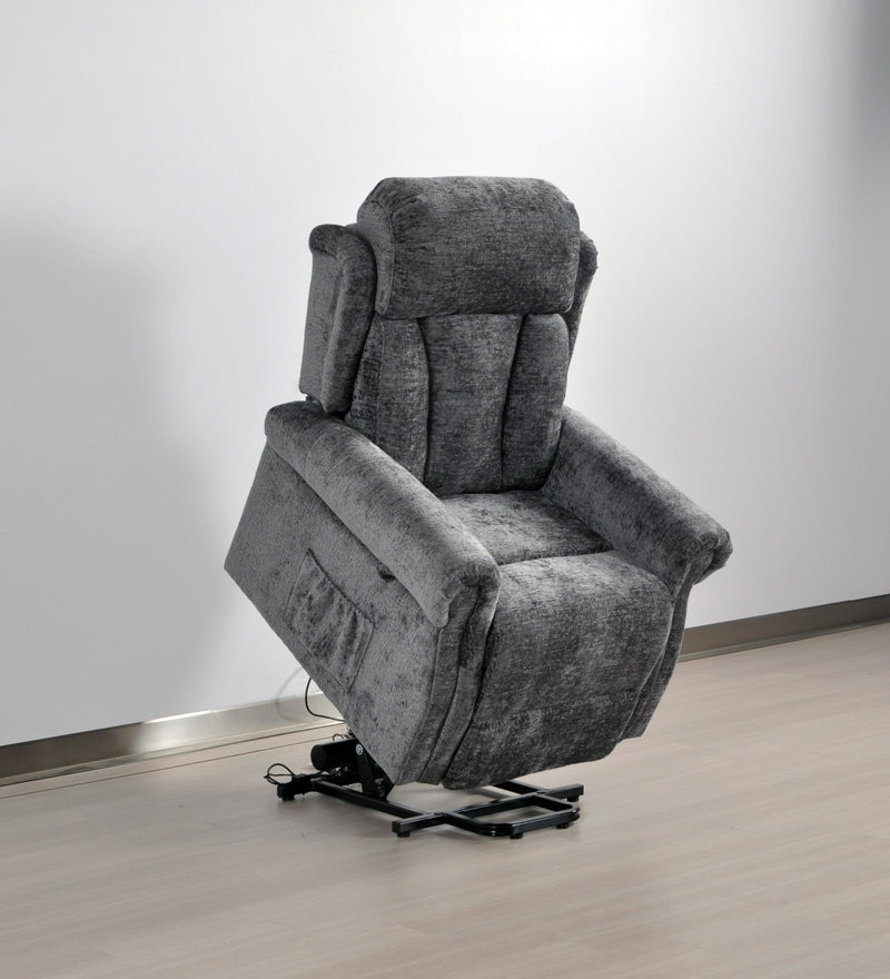 Hunson Grey Fabric Rise & Recline Mobility Chair - Furniture Instore