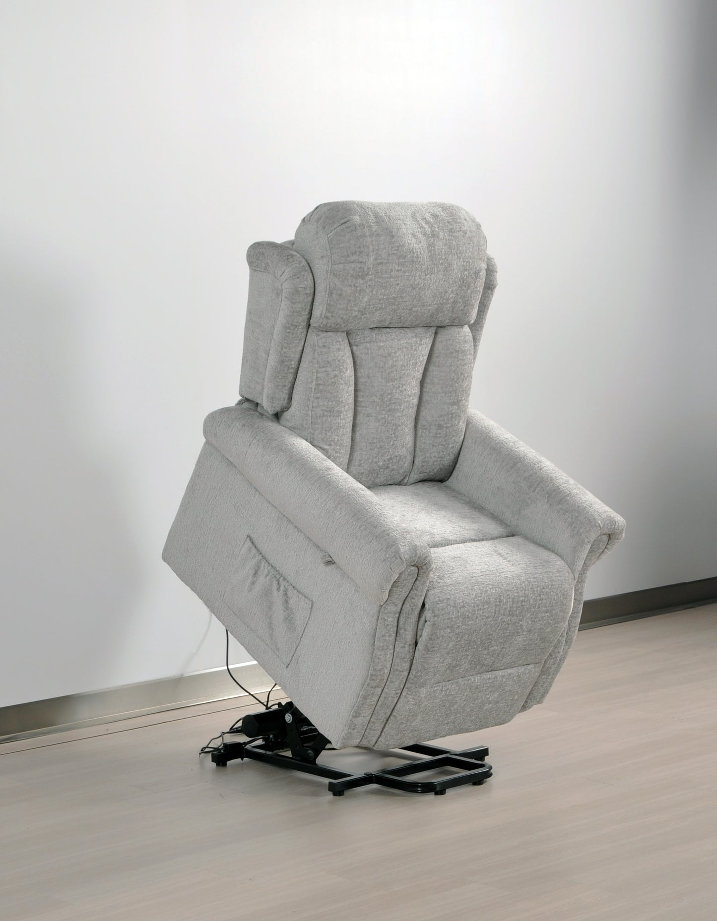 Hunson Light Grey Fabric Rise & Recline Mobility Chair