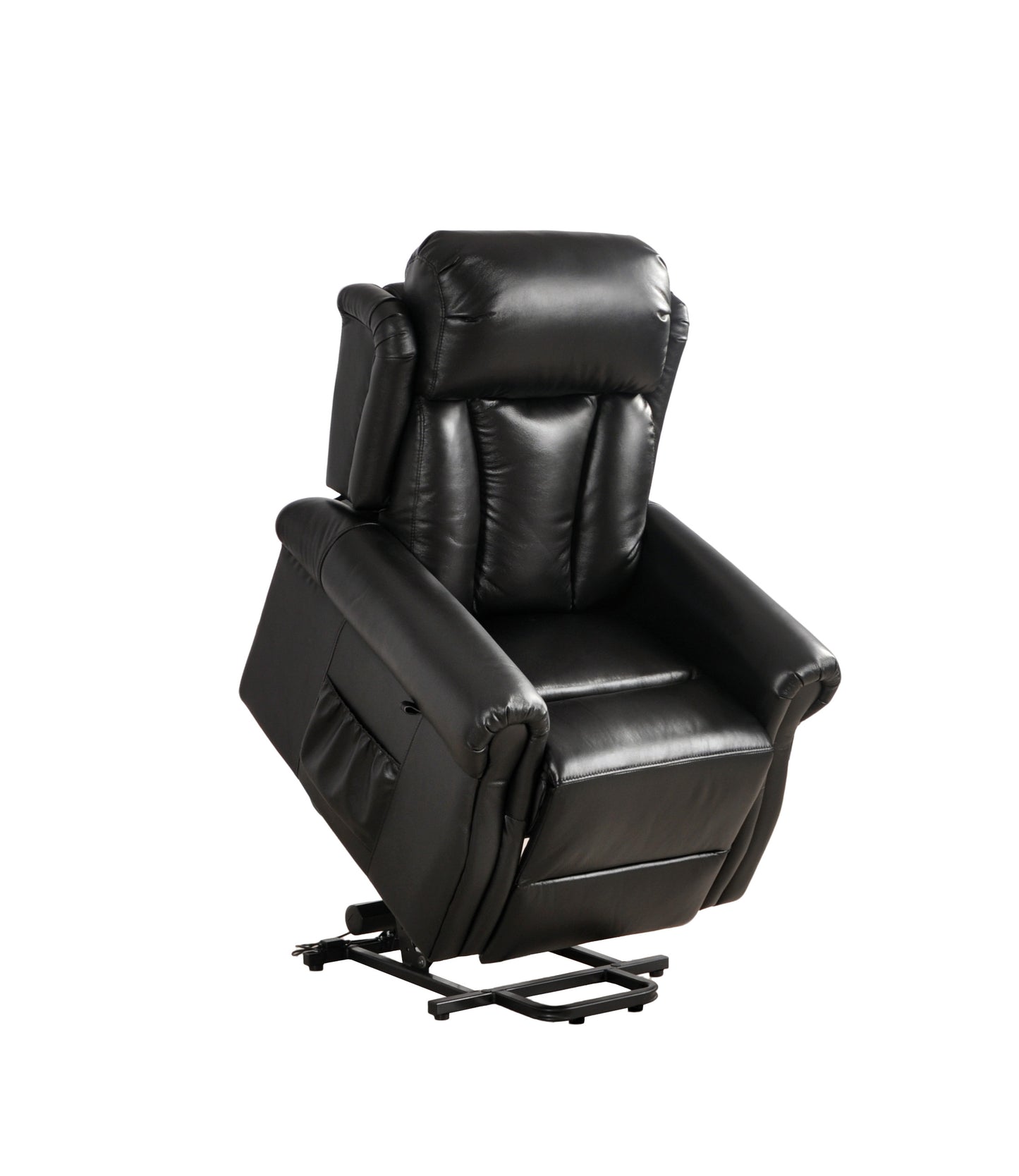 Hunson Genuine Leather Black Rise & Recline Mobility Chair