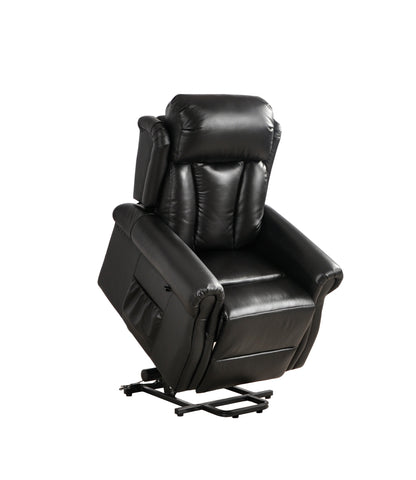 Hunson Genuine Leather Black Rise & Recline Mobility Chair