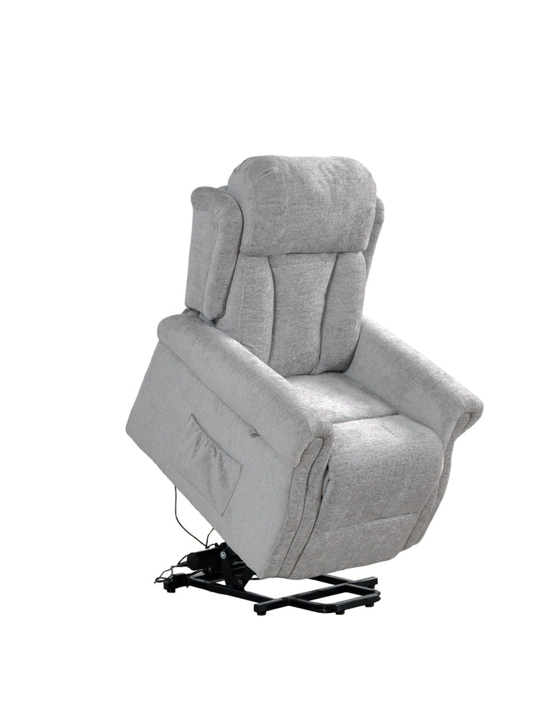 Hunson Light Grey Fabric Rise & Recline Mobility Chair - Furniture Instore