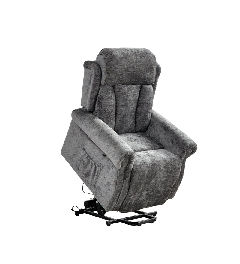 Hunson Grey Fabric Rise & Recline Mobility Chair - Furniture Instore