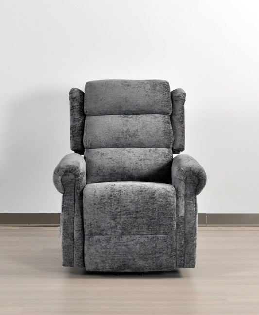 Kingsbury Light Grey Fabric Rise & Recline Mobility Chair - Furniture Instore