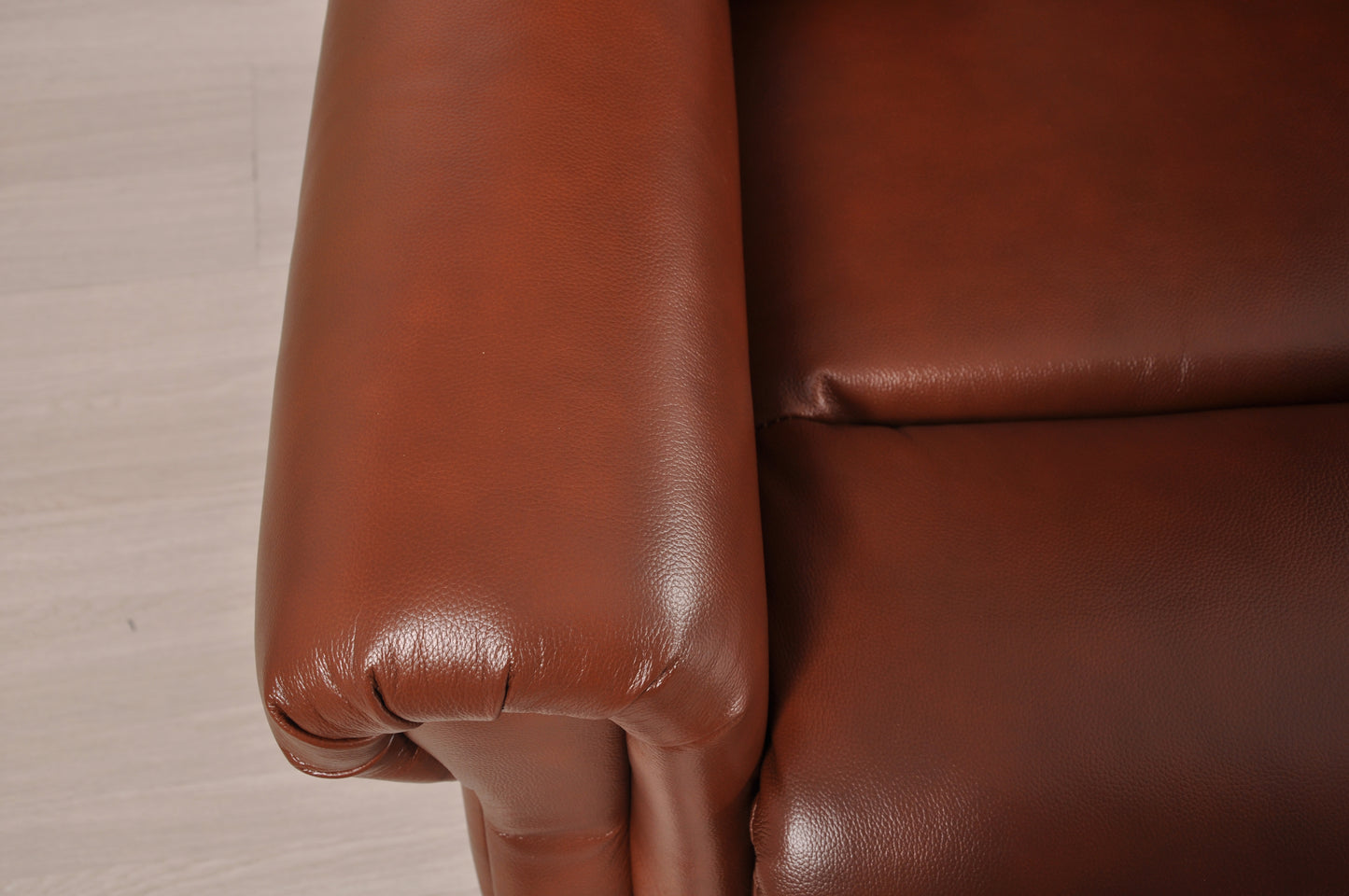 Hunson Genuine Leather Tan Rise & Recline Mobility Chair