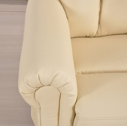 Hunson Genuine Leather Cream Rise & Recline Mobility Chair