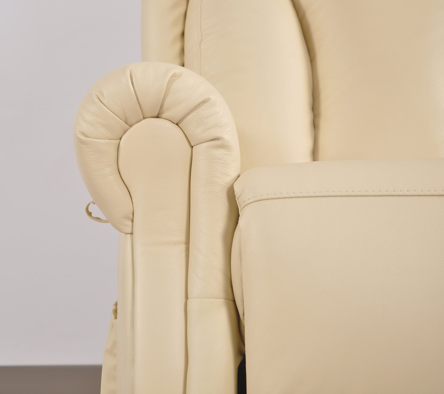Hunson Genuine Leather Cream Rise & Recline Mobility Chair