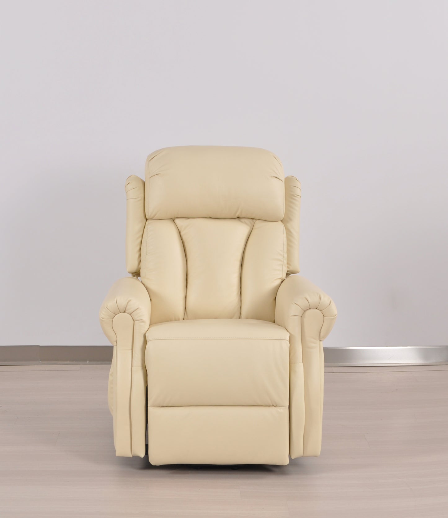 Hunson Genuine Leather Cream Rise & Recline Mobility Chair