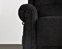 Kingsbury Black Fabric Rise & Recline Mobility Chair - Furniture Instore