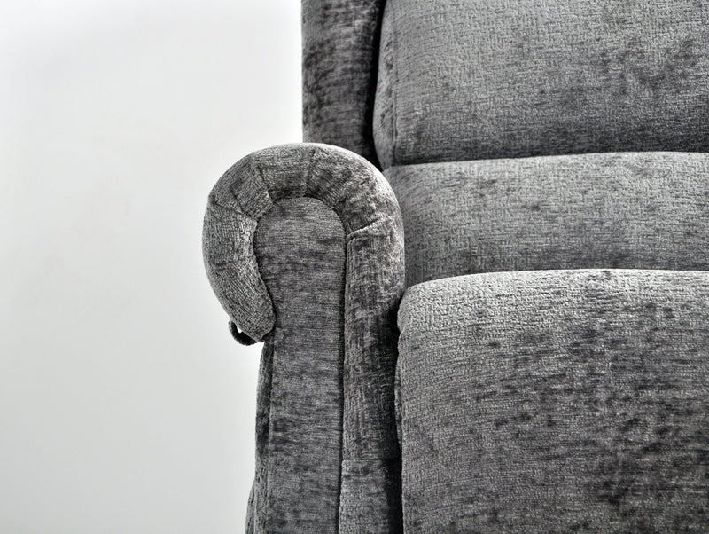 Kingsbury Light Grey Fabric Rise & Recline Mobility Chair - Furniture Instore