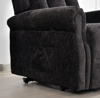 Hunson Black Fabric Rise & Recline Mobility Chair - Furniture Instore