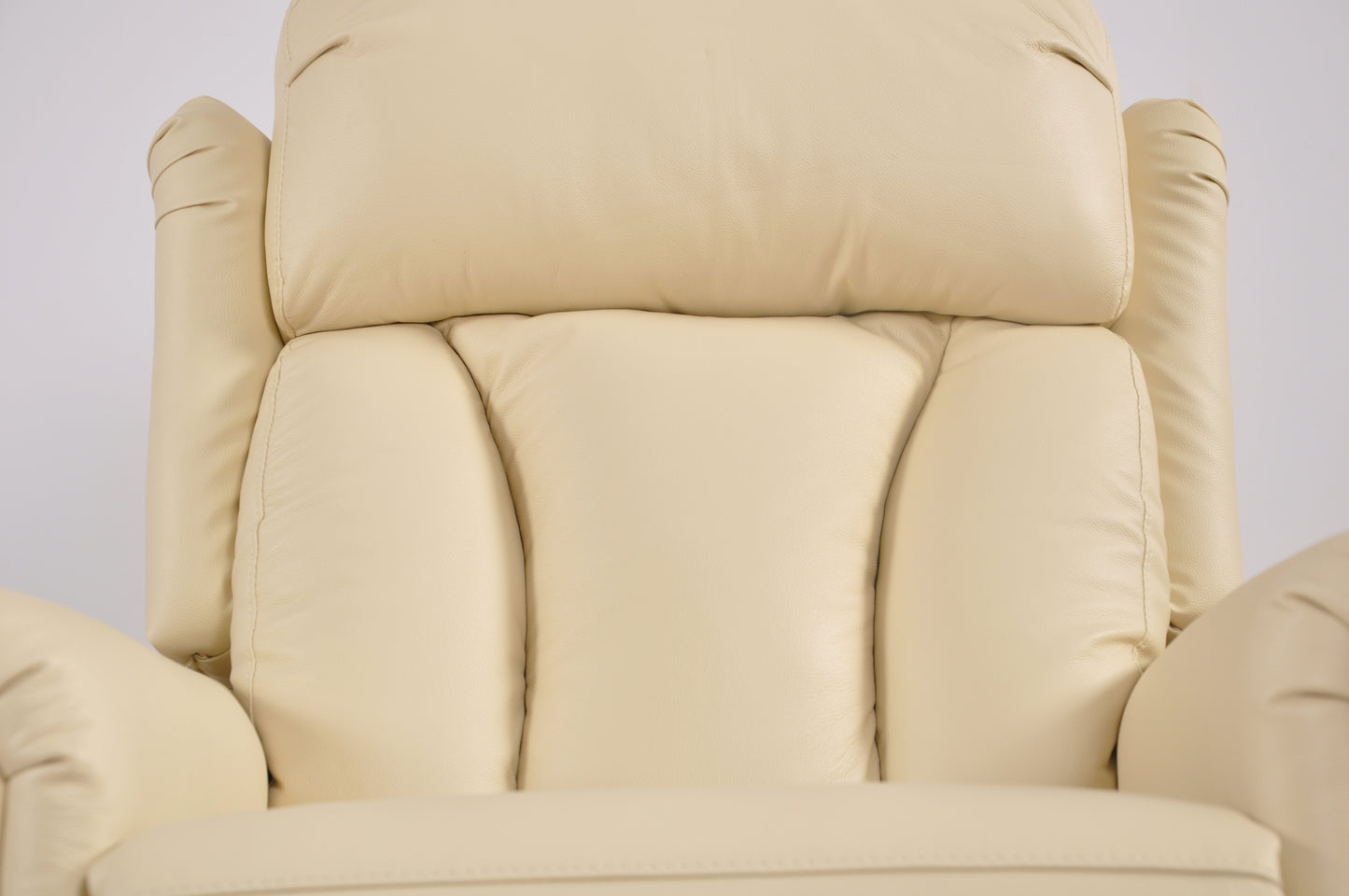 Hunson Genuine Leather Cream Rise & Recline Mobility Chair