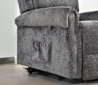 Kingsbury Light Grey Fabric Rise & Recline Mobility Chair - Furniture Instore