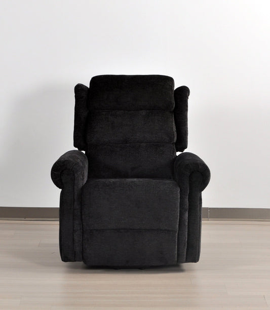 Kingsbury Black Fabric Rise & Recline Mobility Chair - Furniture Instore