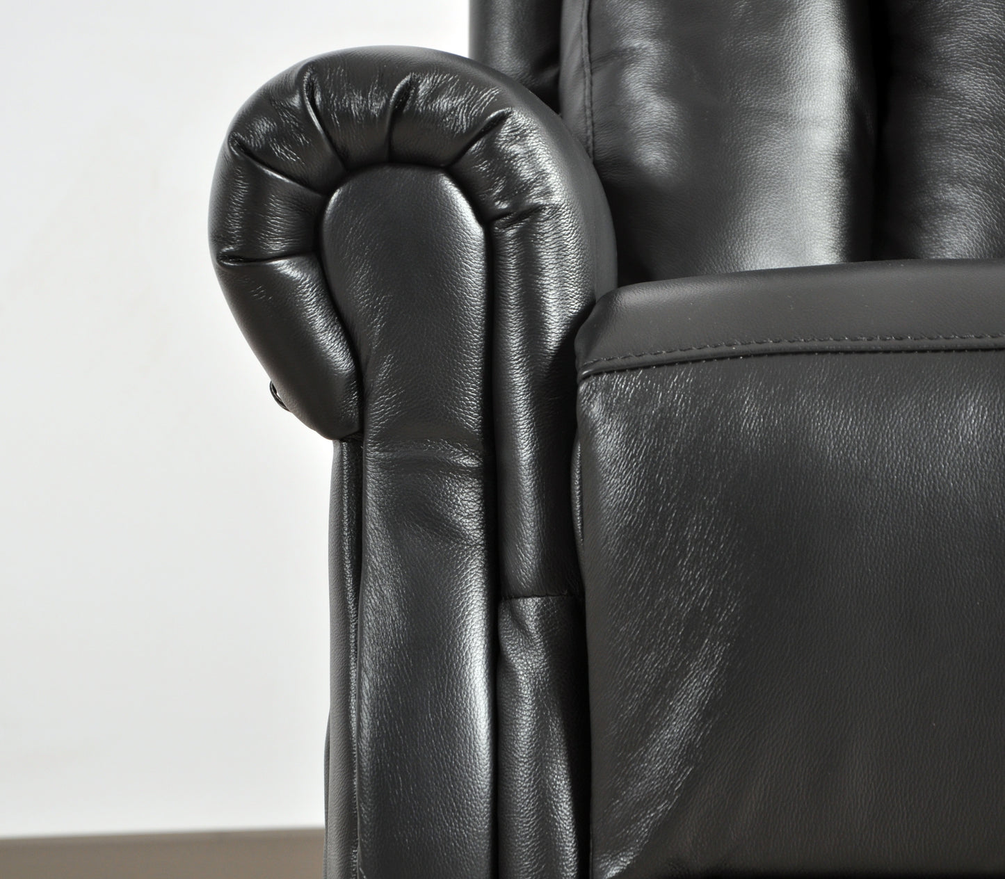Hunson Genuine Leather Black Rise & Recline Mobility Chair