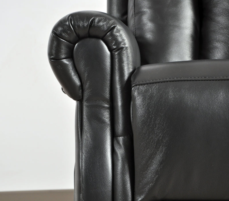 Hunson Genuine Leather Black Rise & Recline Mobility Chair - Furniture Instore