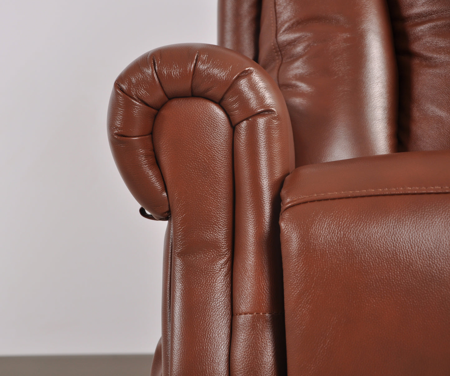 Hunson Genuine Leather Tan Rise & Recline Mobility Chair