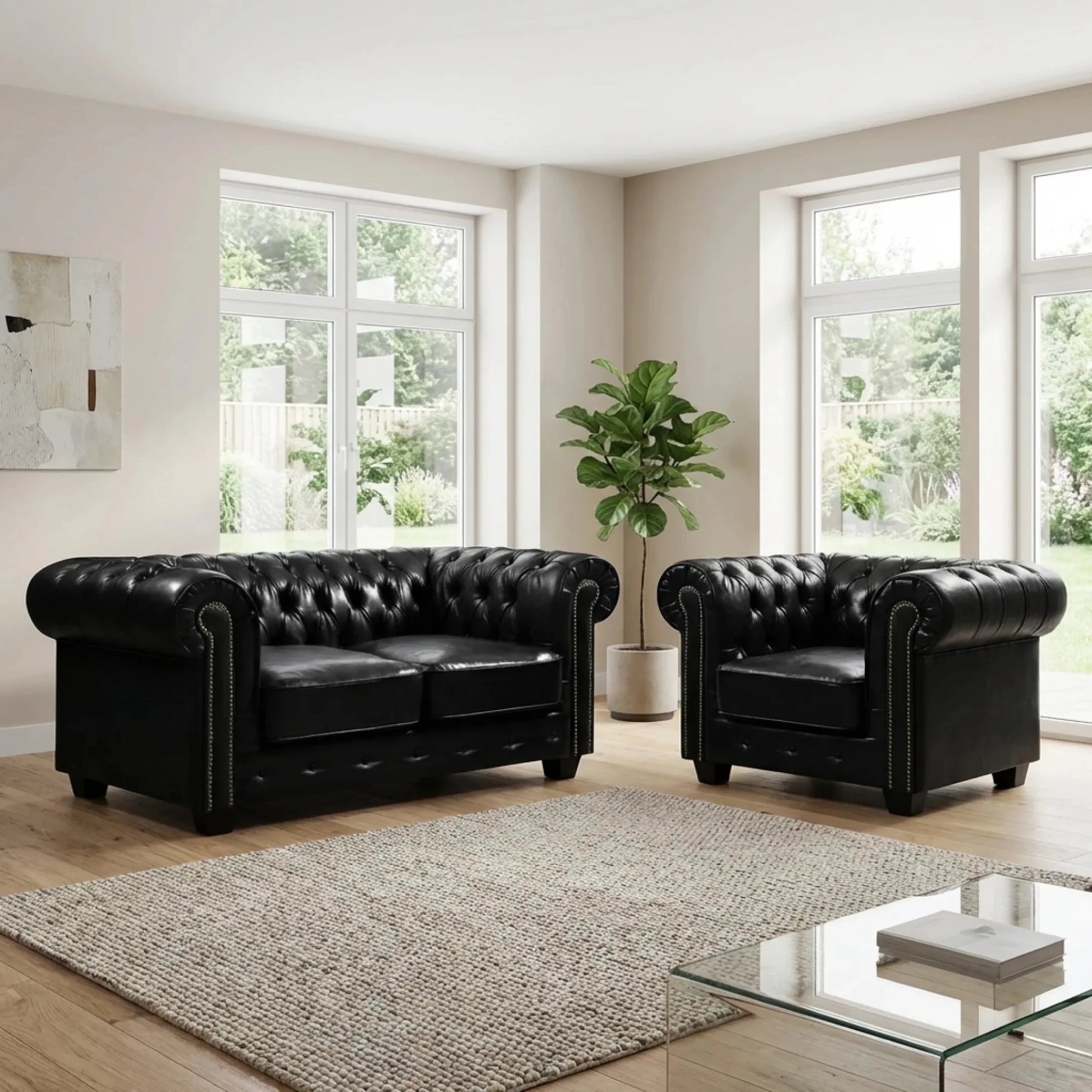 classic-black-antique-leather-chesterfield-sofa-and-armchair-set