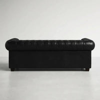 Chesterfield Black Leather Antique 3+2 Seater Sofa Set - view 3 - Furniture Instore
