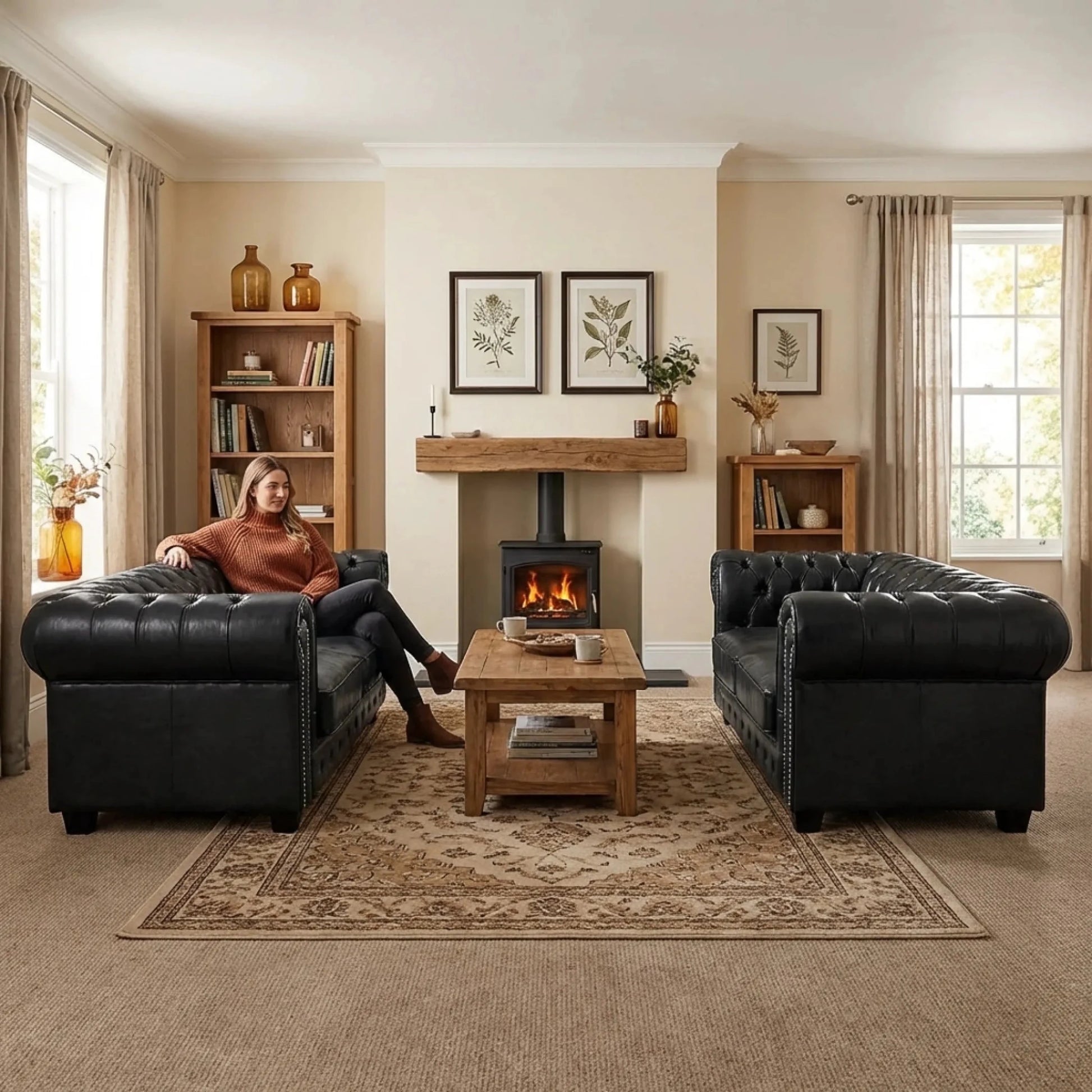black-leather-chesterfield-antique-3-3-seater-sofa-set