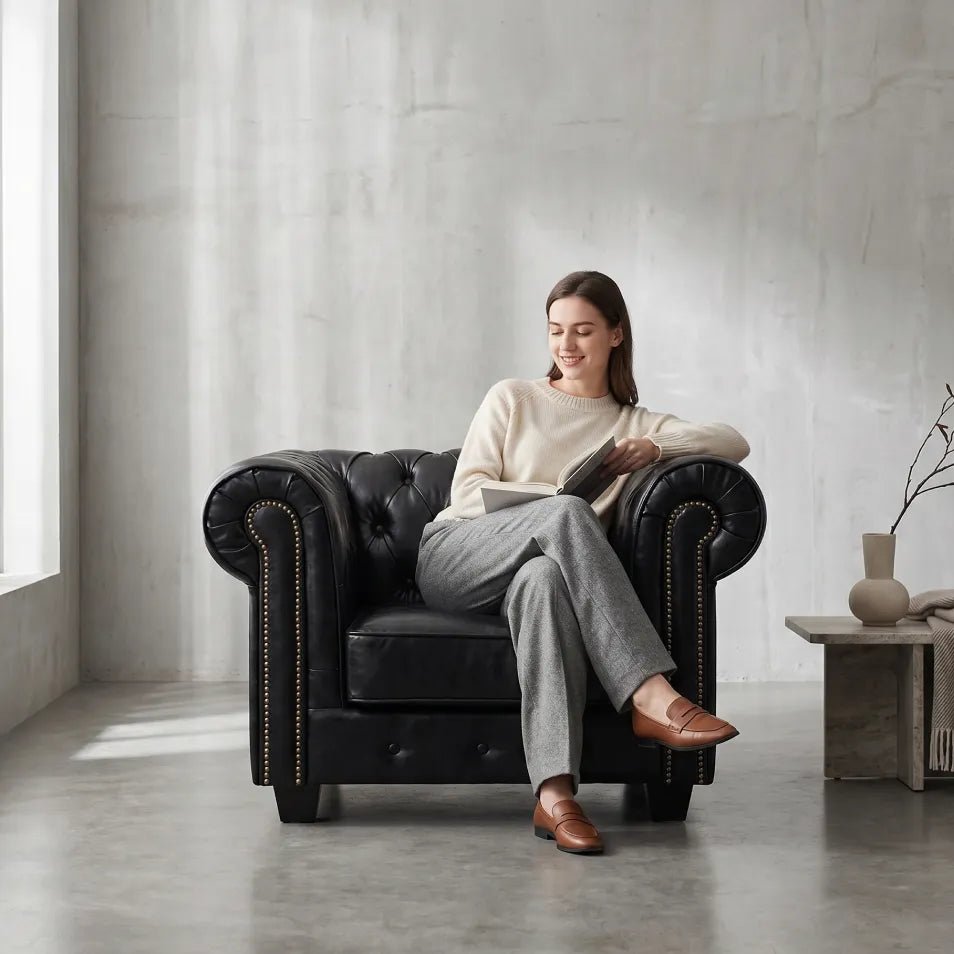 chesterfield-black-antique-armchair