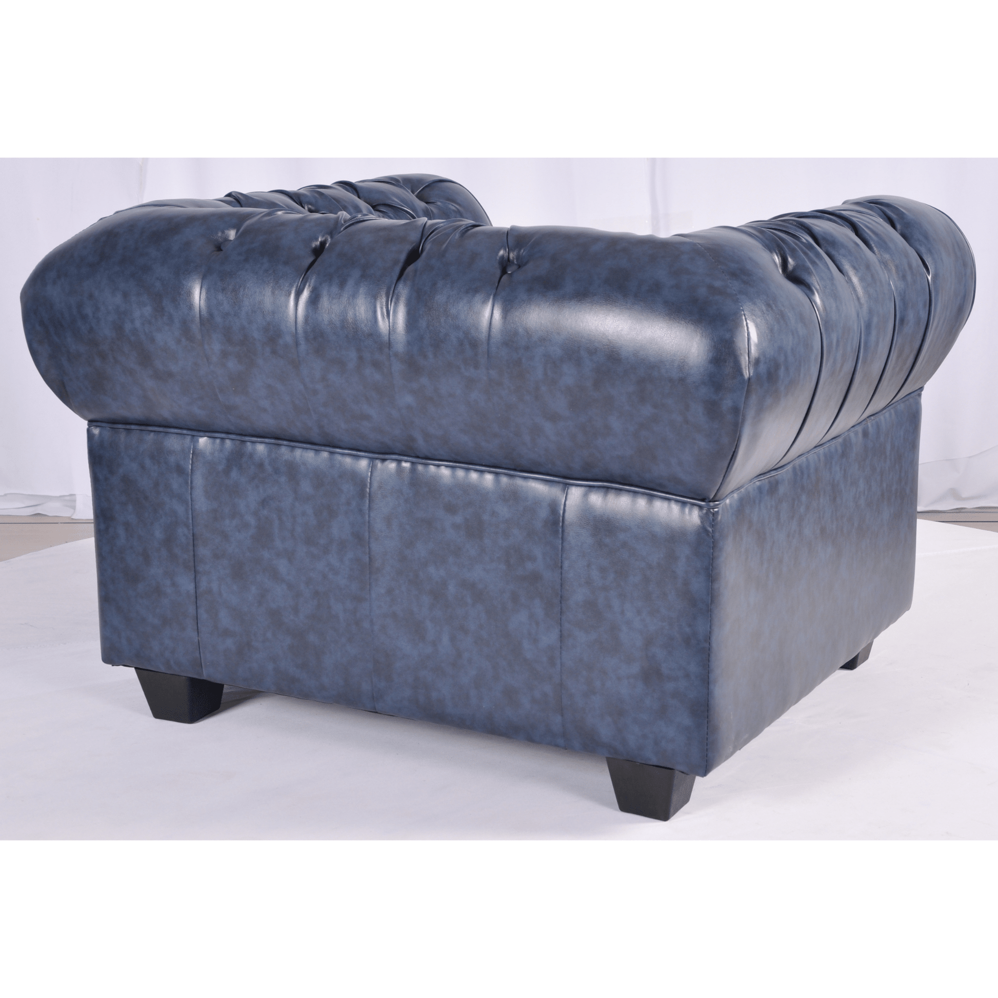 Chesterfield Blue Leather Antique 3+1+1 Seater Sofa Set - Furniture Instore