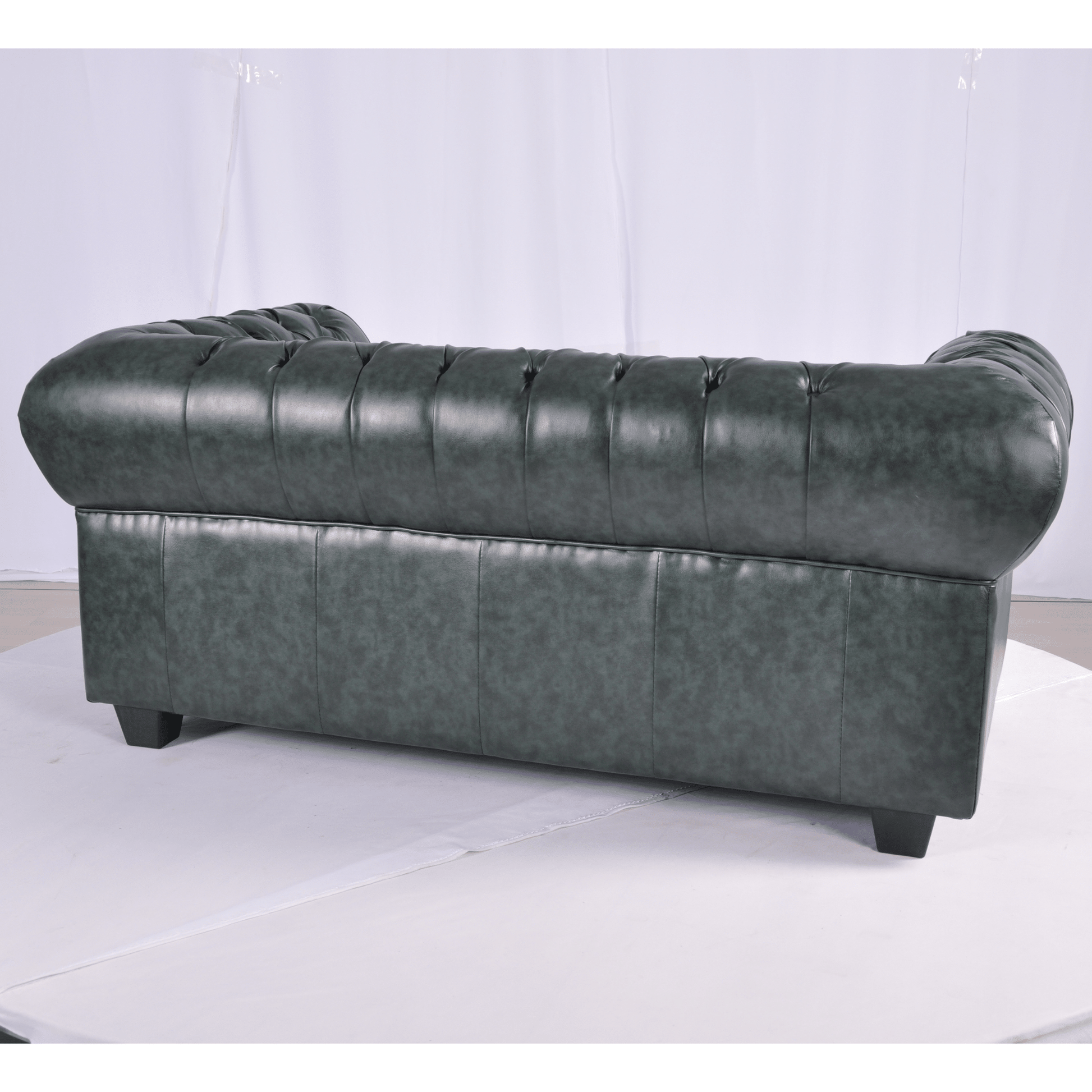 Chesterfield Green Leather Antique 2+1 Seater Sofa Set - Furniture Instore