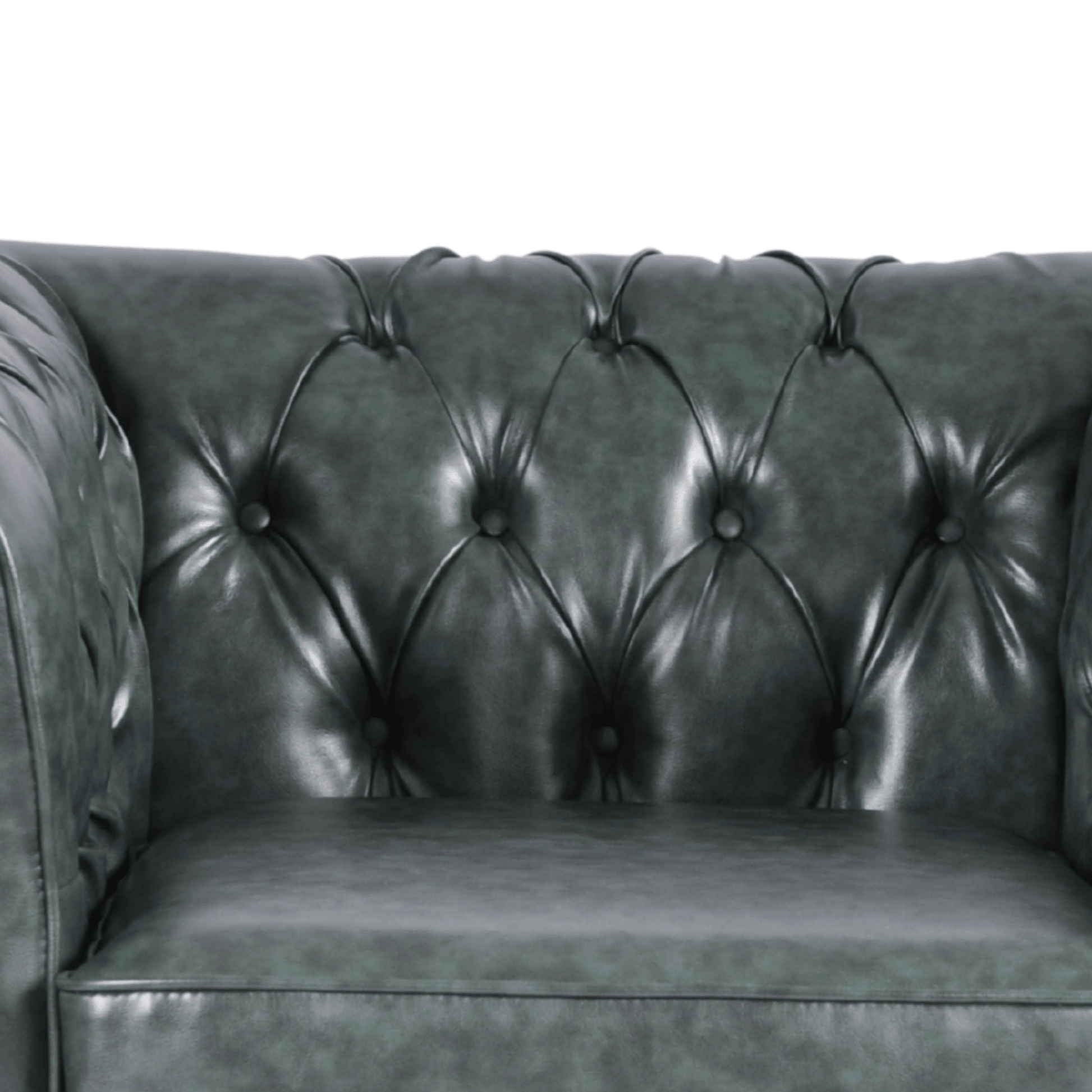 Chesterfield Green Leather Antique 2+1 Seater Sofa Set - Furniture Instore