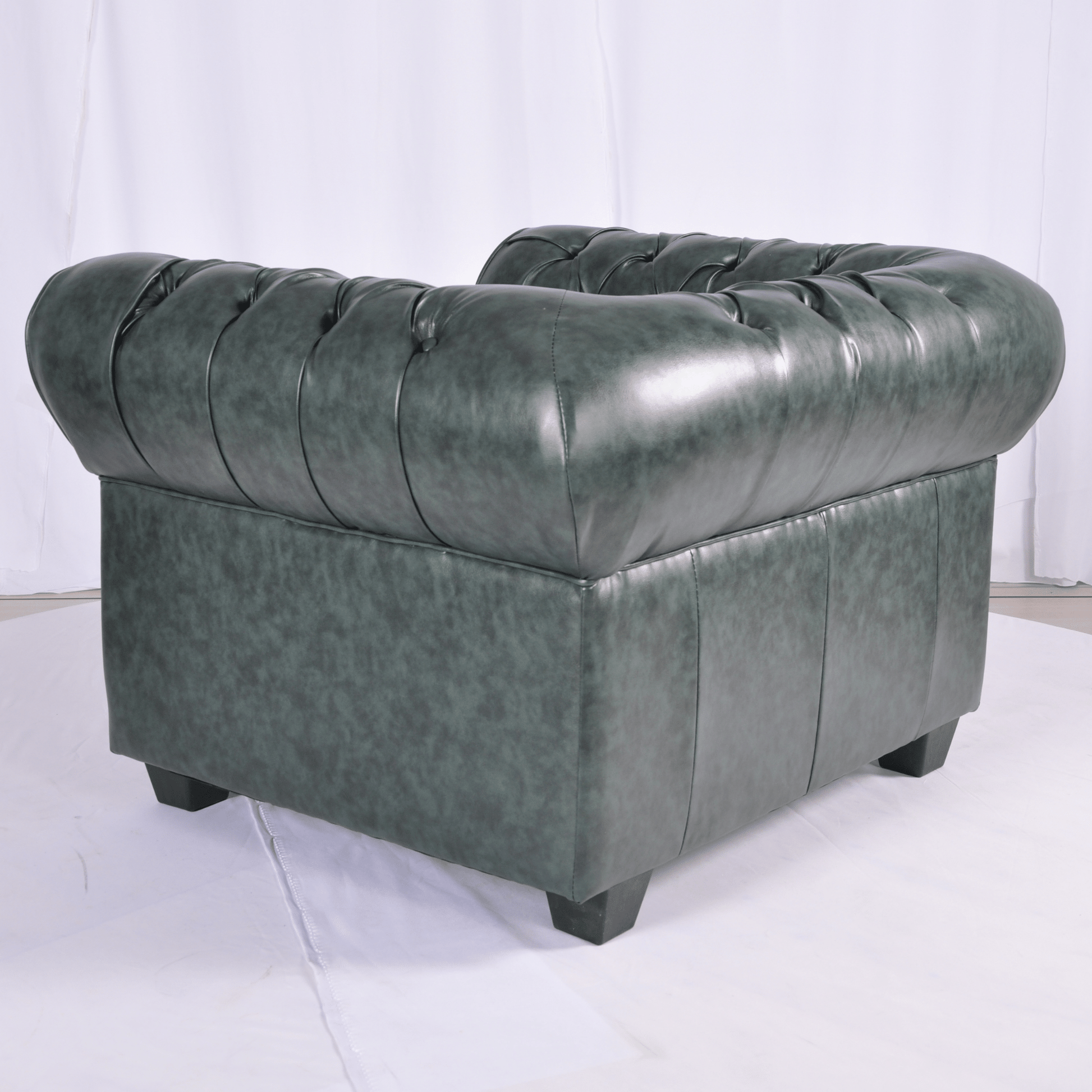 Chesterfield Green Leather Antique 2+1 Seater Sofa Set - Furniture Instore
