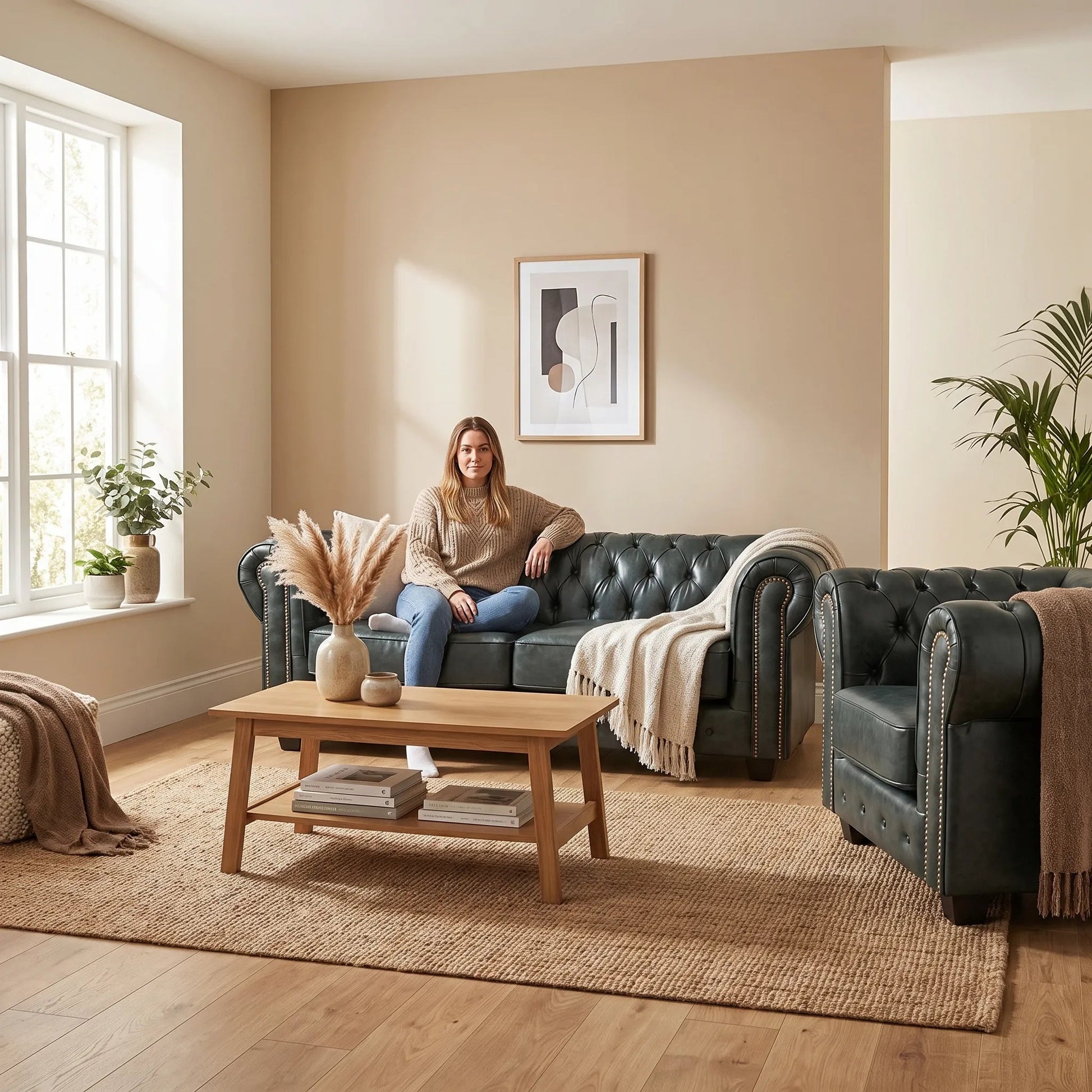 chesterfield-green-leather-antique-3-1-seater-sofa-set