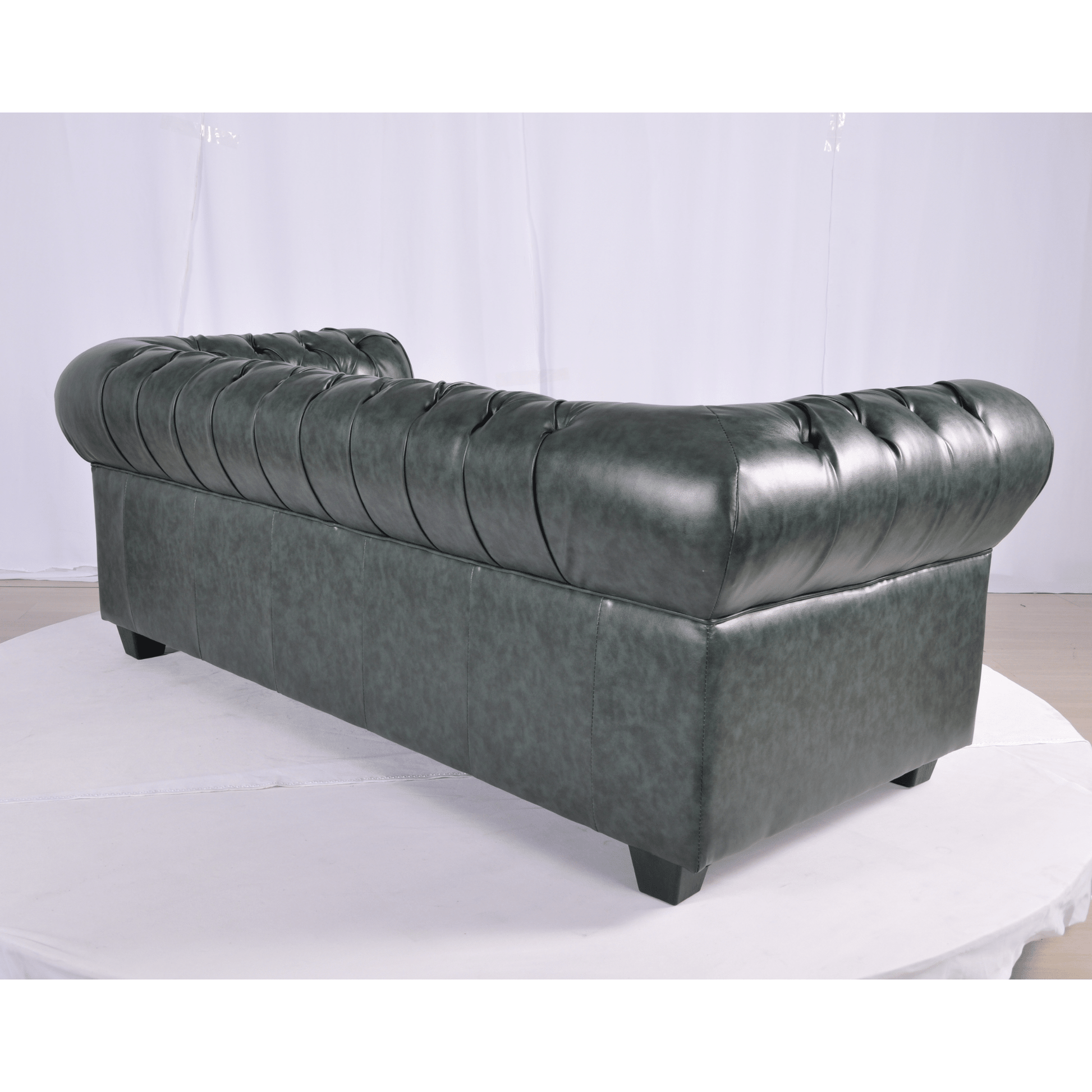 Chesterfield Green Leather Antique 3+2 Seater Sofa Set - Furniture Instore