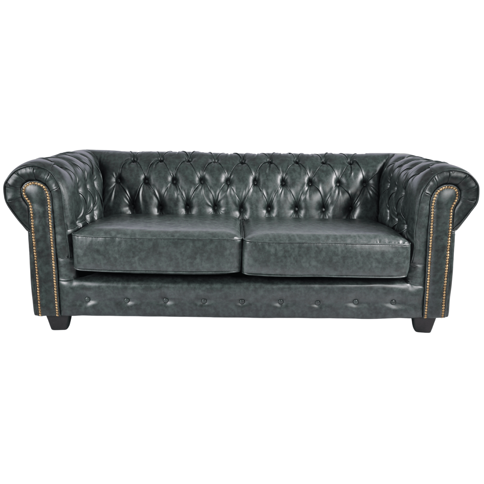 Chesterfield Green Leather Antique 3+2+1 Seater Sofa - Furniture Instore