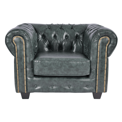 green-antique-leather-chesterfield-armchair