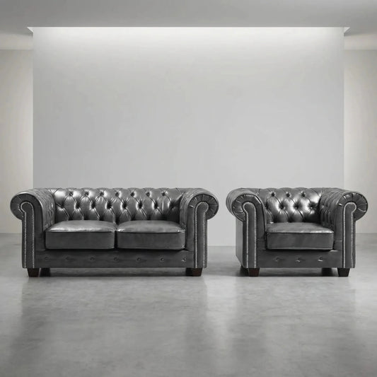 classic-grey-antique-leather-chesterfield-sofa-and-armchair-set