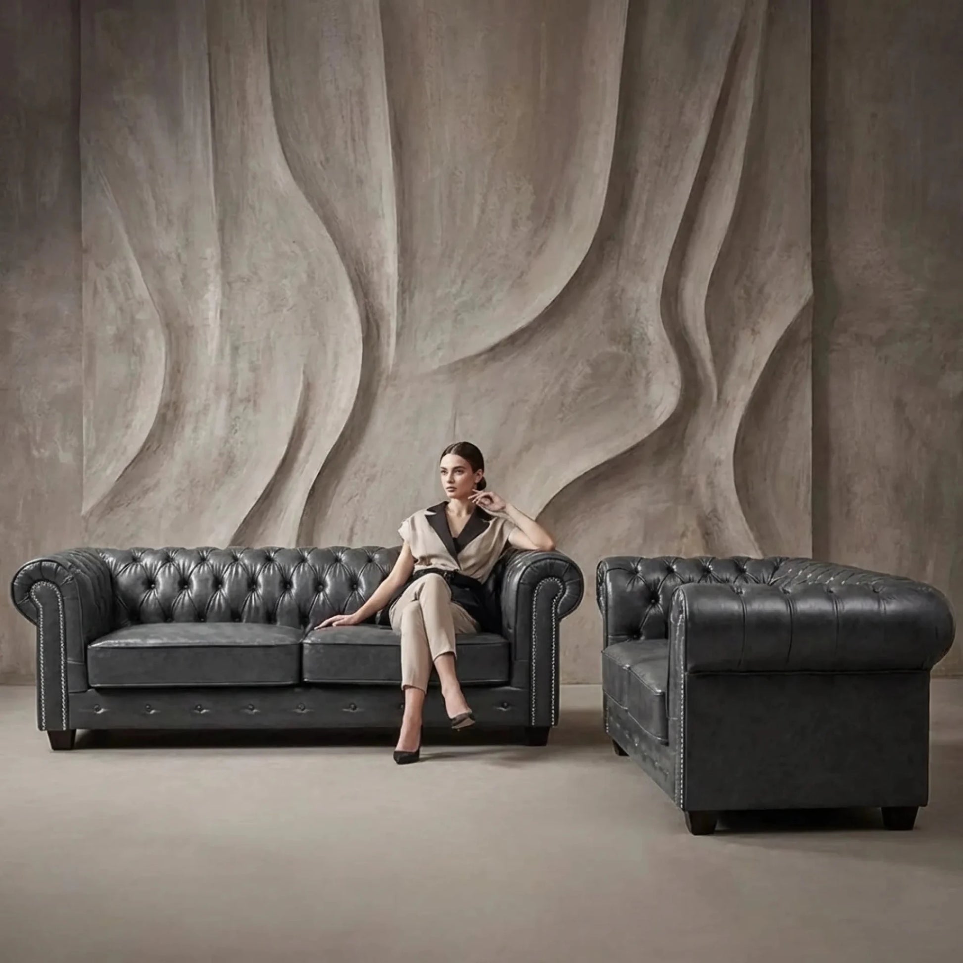 chesterfield-grey-leather-antique-3-2-seater-sofa-set