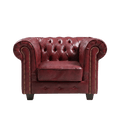 Chesterfield Red Leather Antique Armchair