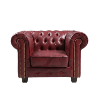 Chesterfield Red Leather Antique Armchair