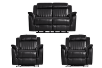 Cidliano Genuine Leather Black Electric Power Recliner 2+1+1 Seater Sofa Set