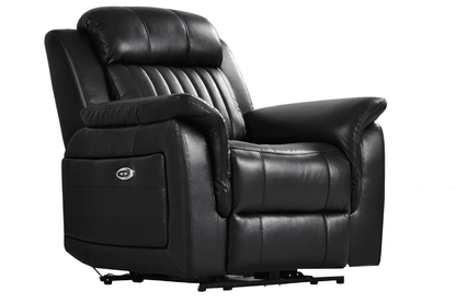 Cidliano Genuine Leather Black Electric Power Recliner 2+1+1 Seater Sofa Set