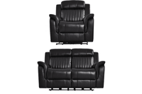 Cidliano Genuine Leather Black Electric Power Recliner 2+1 Seater Sofa Set
