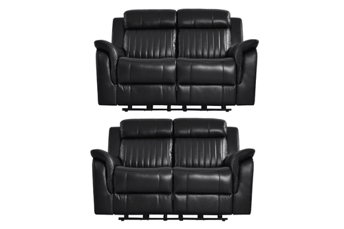 Cidliano Genuine Leather Black Electric Power Recliner 2+2 Seater Sofa  Set
