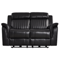 Cidliano Genuine Leather Black Electric Recliner 2 Seater Sofa