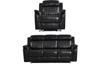 Cidliano Genuine Leather Black Electric Power Recliner 3+1 Seater Sofa Set