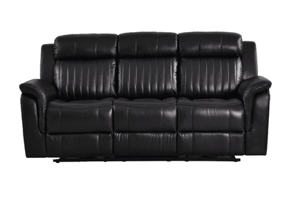 Cidliano Genuine Leather Black Electric Power Recliner 3+1 Seater Sofa Set